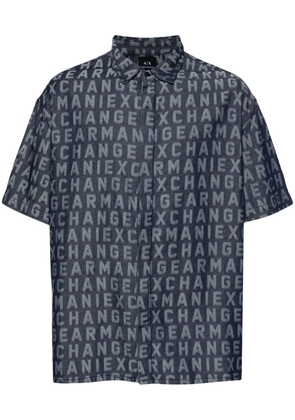 Armani Exchange logo-jacquard cotton shirt - Blue