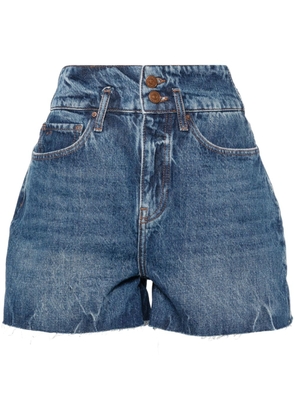 Armani Exchange high-rise denim shorts - Blue