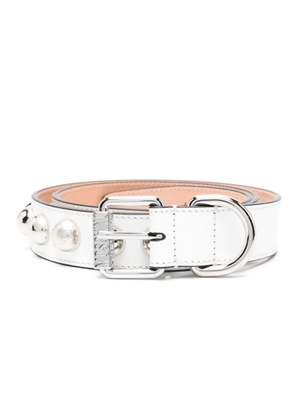 Moschino studed leather belt - White