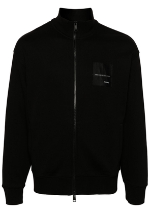 Armani Exchange logo-patch zipped jacket - Black