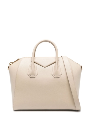 Givenchy logo-stamp leather tote bag - Neutrals