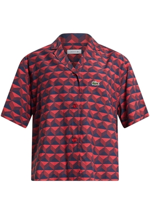 Lacoste geometric-print button-up shirt - Red