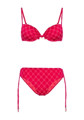 Emporio Armani logo-patterned bikini - Red