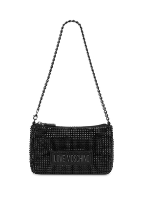 Love Moschino crystal-embellished shoulder bag - Black