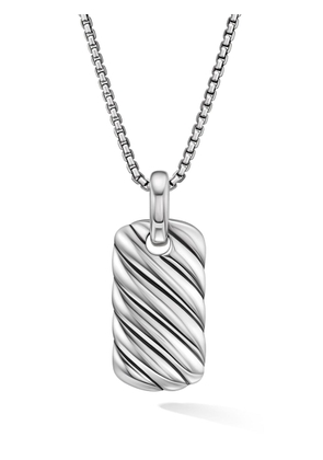 David Yurman sterling silver Petite Sculpted Cable tag pendant