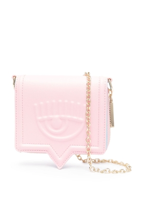 Chiara Ferragni Eyelike-embossed chain wallet - Pink