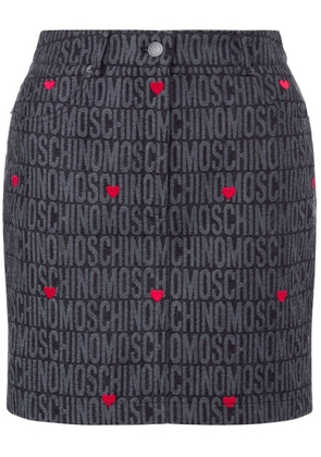 Moschino logo-jacquard pencil miniskirt - Black