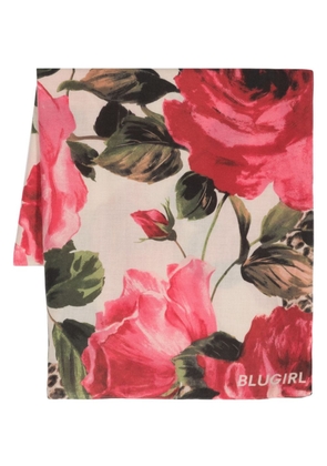 Blugirl floral-jacquard wraparound-style scarf - Neutrals