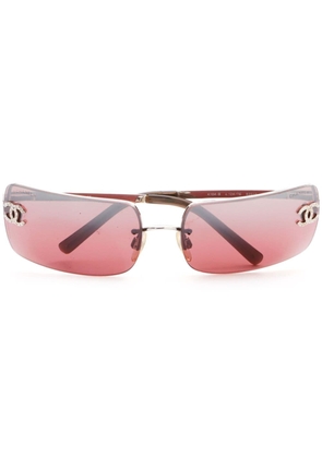 CHANEL Pre-Owned CC rectangle-frame sunglasses - Red