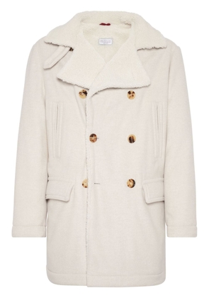Brunello Cucinelli double-breasted wool coat - Neutrals