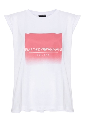Emporio Armani logo-print cotton tank top - White