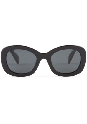 Prada Eyewear logo-embossed oversize-frame sunglasses - Black