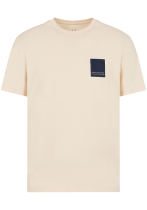 Armani Exchange logo-appliqué cotton T-shirt - Neutrals