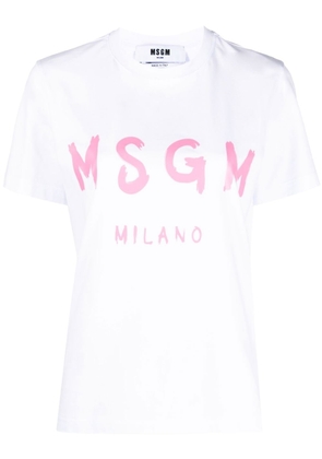 MSGM logo-print cotton T-shirt - White