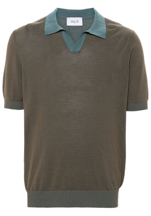 D4.0 split-neck polo shirt - Brown