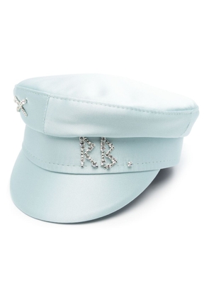 Ruslan Baginskiy crystal-appliqués satin Breton hat - Blue