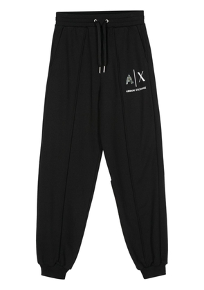 Armani Exchange logo-print straight-leg track pants - Black