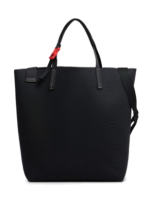 Marni embossed-logo tote bag - Black
