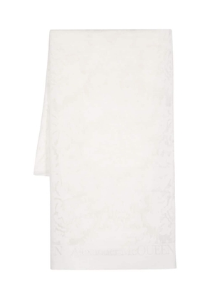 Alexander McQueen jacquard semi-sheer scarf - White