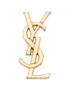 Saint Laurent Pre-Owned 1990 logo brooch - Gold