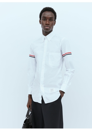 Thom Browne Button-down Shirt With Adjustable Sleeve Tabs - Man Shirts White 3
