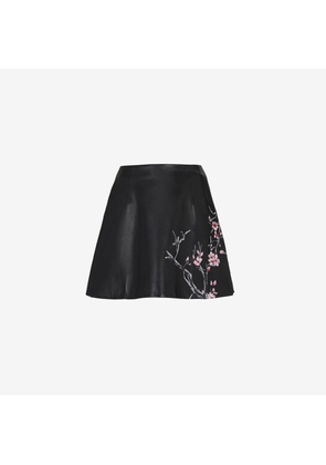 ALEXANDER MCQUEEN - Blossom Leather Mini Skirt - Item 799514Q5ANQ1110