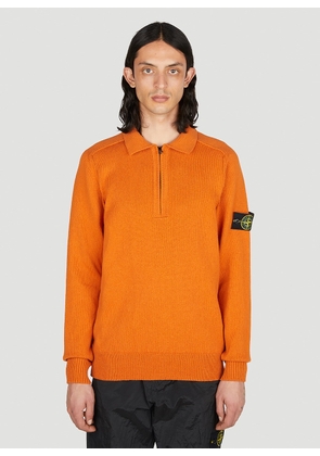 Stone Island Compass Patch Zip Up Sweater - Man Knitwear Orange L