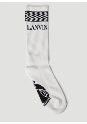 Lanvin Logo Intarsia Socks - Man Socks White Eu 35 - 39