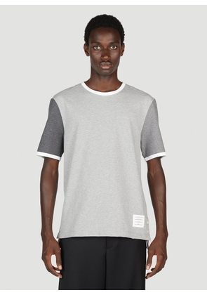 Thom Browne Logo Patch Short Sleeve T-shirt - Man T-shirts Grey 4