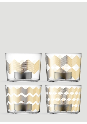 LSA International Set Of Four Chevron Tealight -  Candles & Scents Gold One Size