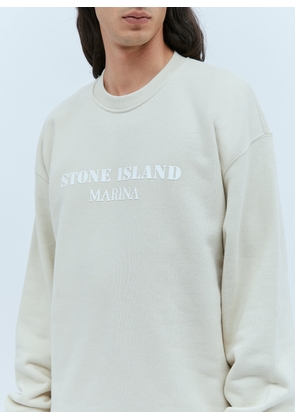 Stone Island Logo Print Sweatshirt - Man Sweatshirts Beige Xl