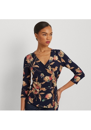 Petite - Floral Stretch Jersey Top