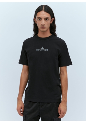 Stone Island Logo Print T-shirt - Man T-shirts Black Xxl