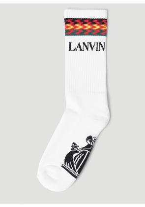 Lanvin Logo Intarsia Socks - Man Socks White Eu 35 - 39