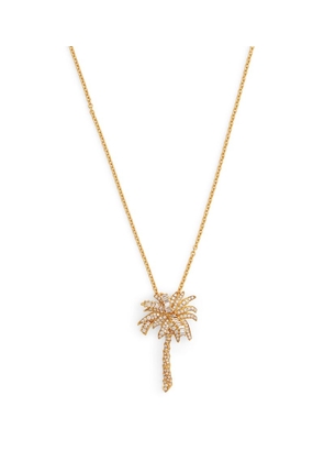 Anita Ko Large Yellow Gold And Diamond Palm Tree Pendant Necklace