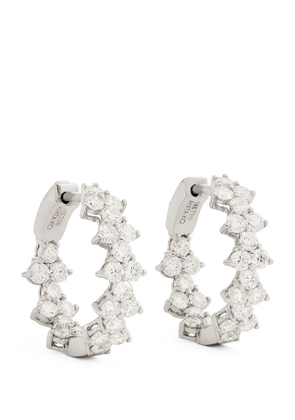 Anita Ko White Gold And Diamond Triangle Hoop Earrings