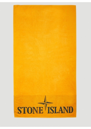 Stone Island Logo Print Beach Towel - Man Textiles Orange One Size