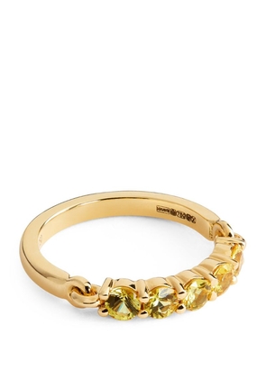 Melissa Kaye Yellow Gold And Sapphire Lenox Pinky Ring