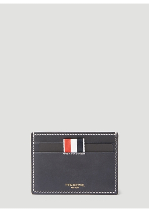 Thom Browne Logo Leather Cardholder - Man Wallets & Cardholders Navy One Size