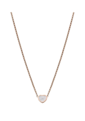 Chopard Rose Gold And Mother-Of-Pearl My Happy Hearts Pendant Necklace