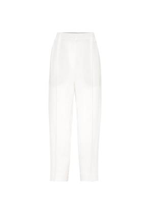 Brunello Cucinelli Linen-Blend Tailored Trousers