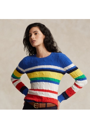 Striped Cable-Knit Cashmere Jumper
