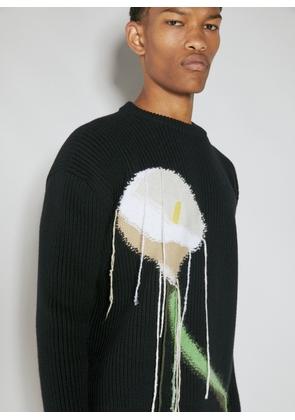 Lanvin Intarsia Wool Knit Sweater - Man Sweatshirts Black L