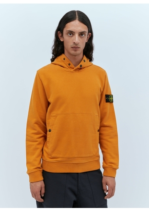 Stone Island Hooded Compass Patch Sweatshirt - Man Sweatshirts Orange L