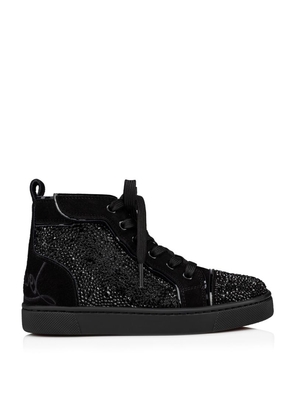 Christian Louboutin Kids Embellished Suede Funnyto High-Top Sneakers