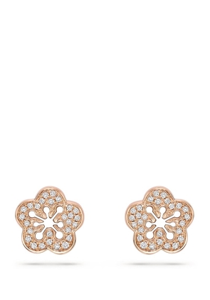 Boodles Rose Gold And Diamond Blossom Stud Earrings