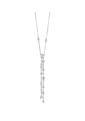 Boodles Platinum And Diamond Raindance Double Drop Pendant Necklace