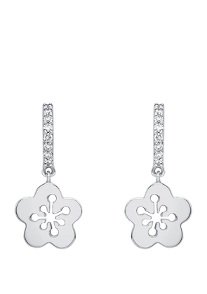 Boodles White Gold And Diamonds Mini Blossom Drop Earrings
