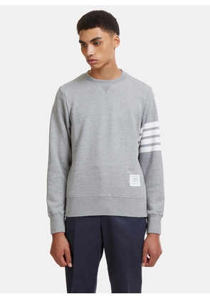 Thom Browne 4 Bar Crew Neck Sweater - Man Sweatshirts Grey 1