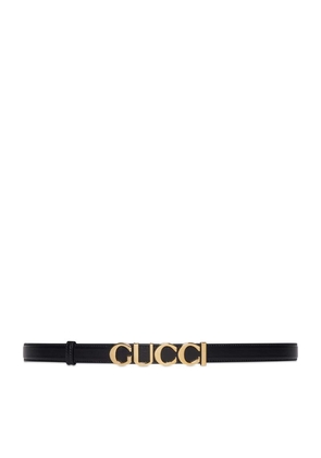 Gucci Leather Logo Buckle Belt